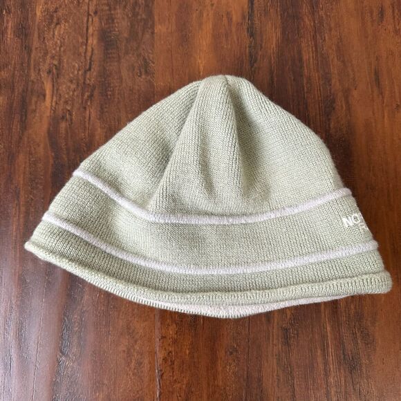 THE NORTH FACE Youth Toddler Knit Skull Beanie Hat Cap in Light Green - Picture 2 of 10
